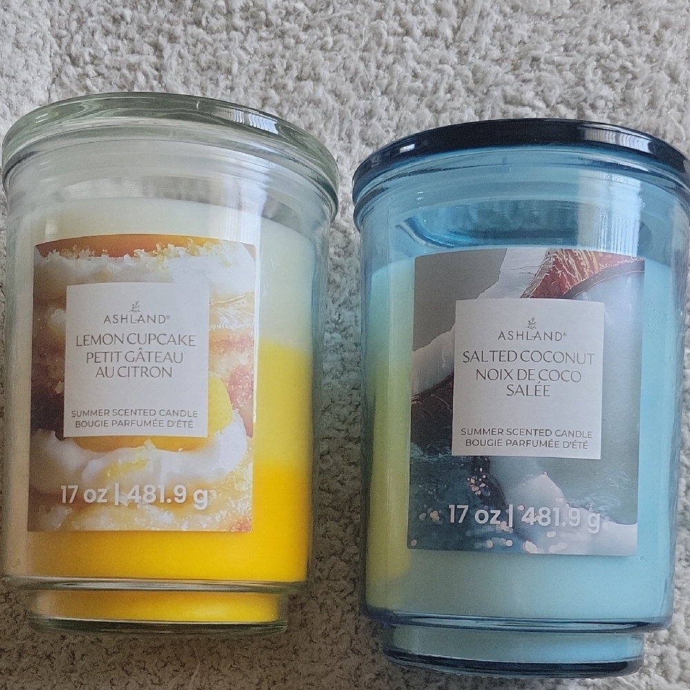 Ashland Lemon Cupcake and Salted Coconut Candles Duo Pair